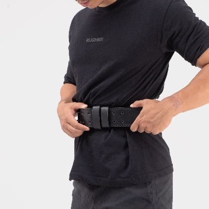 RUGHEN Weight Lifting Belt with Padding Sabuk Gym Fitness Prong Belt 7mm