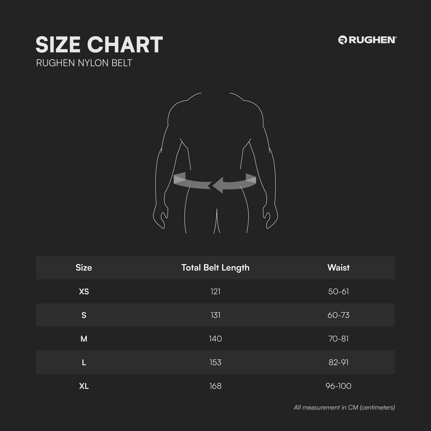 RUGHEN Nylon Weightlifting Belt Sabuk Gym