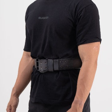 RUGHEN Weight Lifting Belt with Padding Sabuk Gym Fitness Prong Belt 7mm